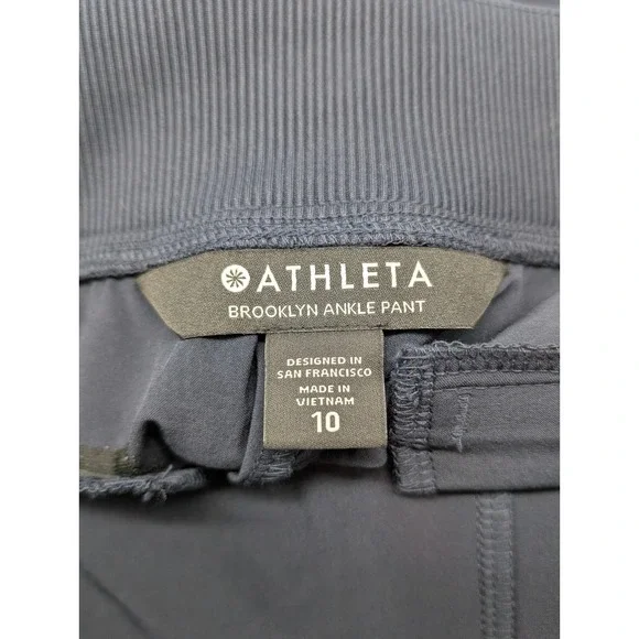 Athleta Brooklyn Jogger size 10 Womens Pants 198671 Pull On Blue Active Ribbed - Picture 8 of 10